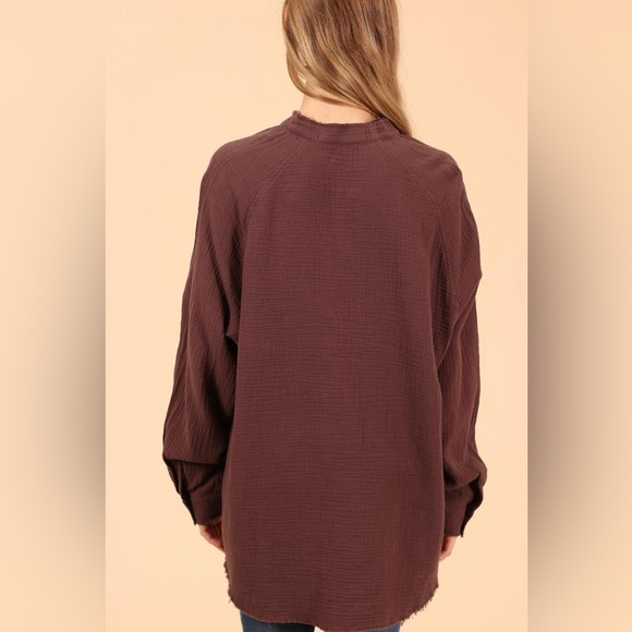 V6 bluevelvet new gauze tops brown or pink small med large two cuts - Picture 5 of 5